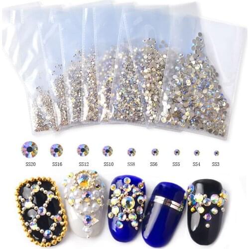 Swarovsky Multi-size Rhinestones For Nail Art Glass Nail Crystal Rhinestone Nail Art Decorations Crystals Strass Charms