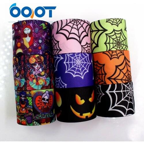 OOOT BAORJCT G-18801-756,38 mm 10 yards Halloween Ribbons Thermal transfer Printed grosgrain Wedding DIY handmade material