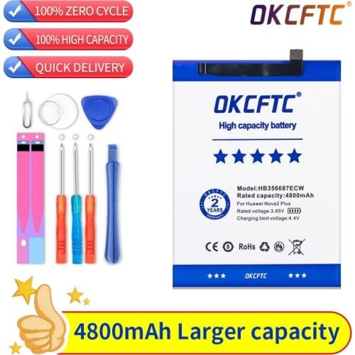 Top Brand 100% New 4800mAh Battery for Huawei nova2 Nova 2 plus 2i 2S 3i 4e/honor 9i 7X/Mate 10 lite SE G10 BAC-AL00/P30 Lite
