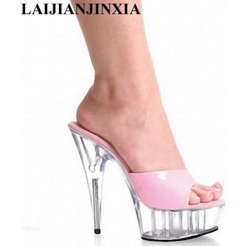 LAIJIANJINXIA Nightclub Fashion Dance Shoes Pole Dancing Shoes Model High Heels Womens Shoes Sexy 15 CM High-Heeled Sandals
