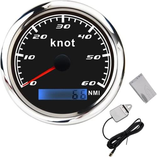 Waterproof 60 knots Digital Speedometer Gauge With GPS Antenna 85mm Car Boat 316 Stainless Steel Bezel 30Knots Speed Odometer