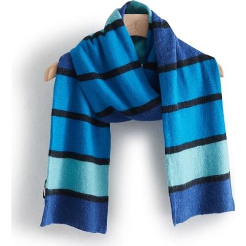 Womens autumn scarf Simple striped scarf knit long neck for men and women versatile fashion warm shawl 20 winter new style