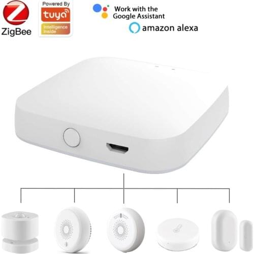 ZigBee Gateway Hub For Tuya APP Smart Home Device For Door/Temperature/Smoke/Motion Sensor Work With Alexa Google Home