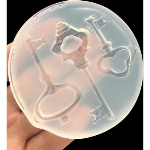 1pcs Transparent Three Style Keys Silicone Resin Mold Dried Flower Resin Decorative For DIY Key Pendant Jewelry Making