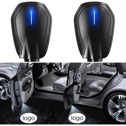 2PCS Rechargeable LED Car Door Welcome Laser Projector Logo Ghost Shadow Night Light Car Door Courtesy Lamp Kits Car Accessories