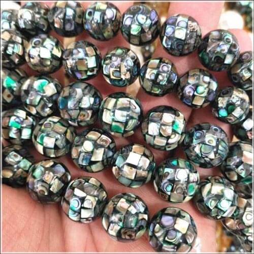 28pcs nature saltwater shell beads faceted round ball beads strings 14mm good quality for diy jewelry making accessories