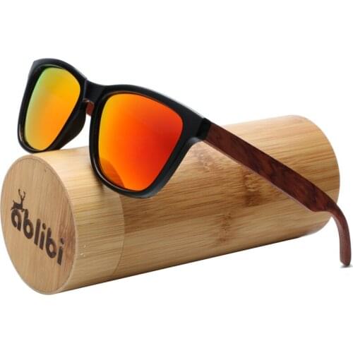 Ablibi 2017 New Fashion Rosewood Wooden Sunglasses for Mens Gold Polarized UV Protect Sunglasses in Wood Box