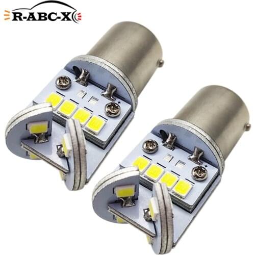 2Pcs 2835smd Car Led Light Turn Signal Reverse Brake Backup Rear Indicator Lamp 1156 BA15S P21W 700LM 10-30V 12V 24V White 6000K