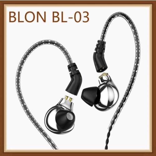 BLON BL-03 10mm Carbon Diaphragm Dynamic Driver In Ear Earphone HIFI DJ Running Sport Earphone Earbuds Detachable 2PIN Cable