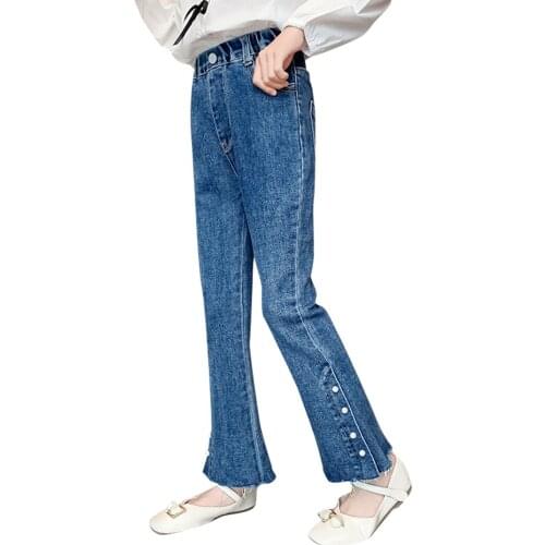 Big Girls Jeans Solid Color Jeans Kids Girl Spring Autumn Kids Jeans Casual Style Clothes For Girls