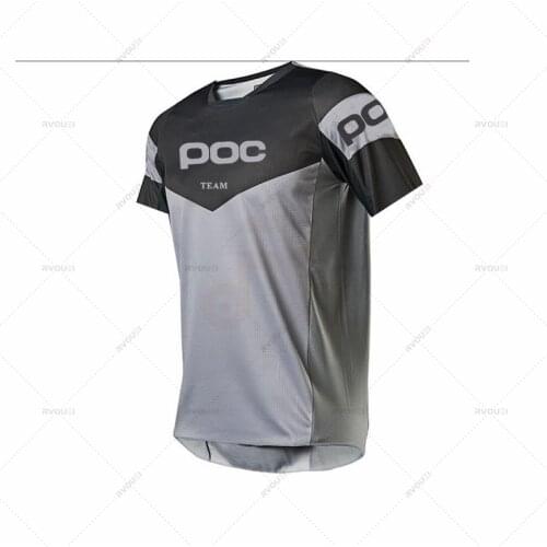Downhill Mountain Bike Jersey MTB Shirt Mens Short Sleeve Outdoor Motocross Gear Camiseta Bicicleta DH Cycling TEAM POC T-shirt