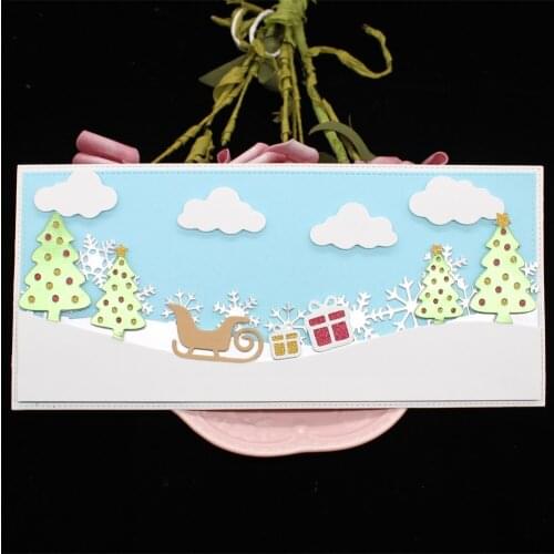 KSCRAFT Slimline Winter Scene Border Metal Cutting Dies Stencils for DIY Scrapbooking Decorative Embossing DIY Paper Card