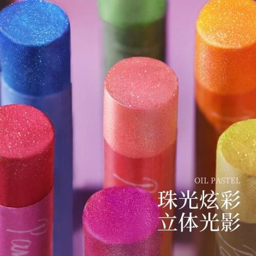 Soft Heavy Color Oil Pastel Set Art Pearlescent Color Student Rotating Crayons Washable Childrens Oil Pastel Special Paper