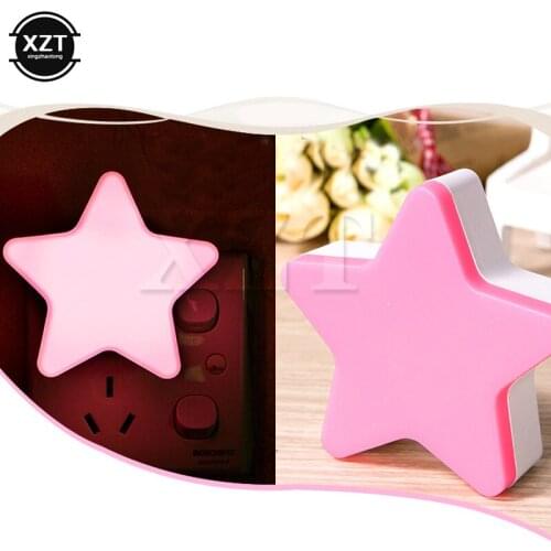 4 colors LED Sensor Control Night Light Mini Star LED Night Light EU / US Plug For Dark Night Baby Sleeping Light Bedside Lamps