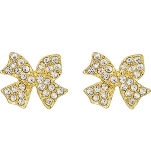 New Jewelry Big Bowknot Full Of Crystal Simple Fashion Earrings Kolczyki Aretes De Mujer