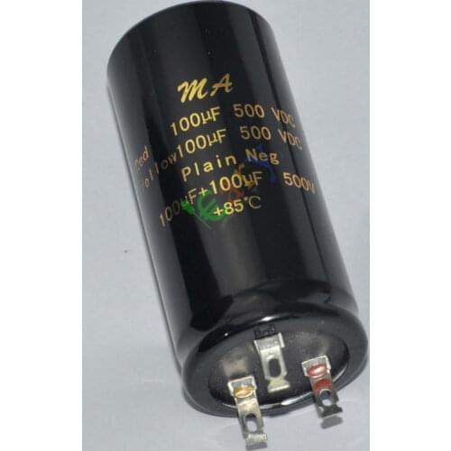 Wholesale and retail 2pc 85C 500V 100uf + 100uf Can electrolyticCapacitors tube amp electronics free shipping