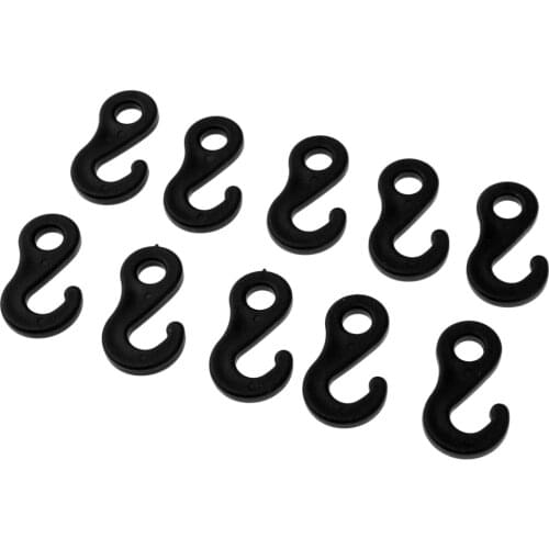 10 Pcs Plastic Shock Backpack Bungee Cord Karabiner Hook Elastic Cord Rope End Buckle Camping Tent Fasten Hanging Tool Accessory