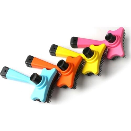 Pet Cat and Dog Hair Removal Comb, One-button Hair Removal Beauty Tool, Plastic Massage Comb, Pet Supplies