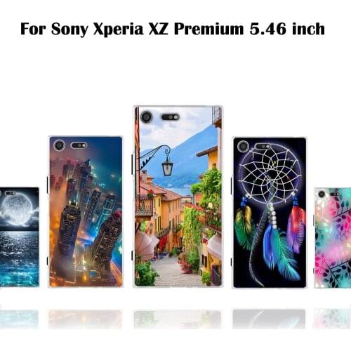 Luxury TPU Case For Sony Xperia XZ Premium 5.46 inch Protective Back Phone Bag Cover Printed Cute Pattern 3D Cases Flower Shells