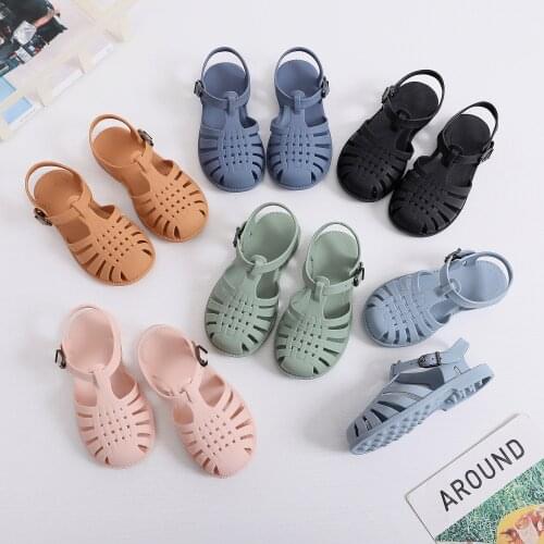 Summer Children Sandals Boys Toddler Soft Non-slip Princess Shoes Kids Candy Jelly Beach Shoes Girl Kids Casual Roman Slippers
