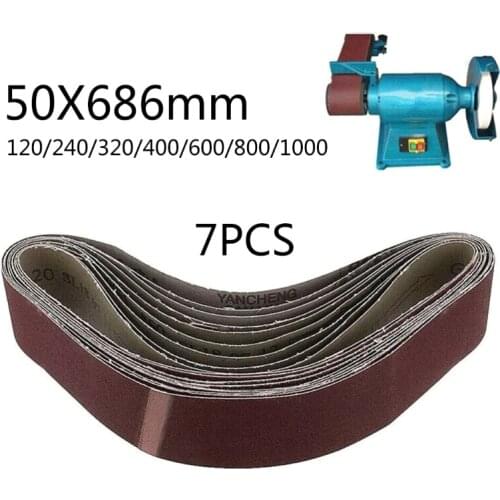 7Pcs/set 330*10mm Sanding Belts 40-800 Grits Sandpaper Abrasive Bands For Belt Sander Abrasive Tool Wood Soft Metal Polishing