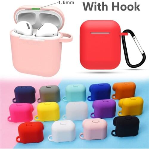 Silicone TPU Bluetooth Wireless Earphone Case Protective Cover for Apple Airpods i9S/i10/i10s/i10 Tws Charging Box with Hooks