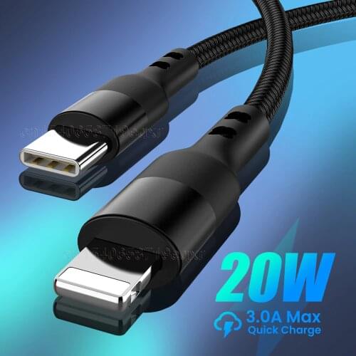 USB Type C PD 20W USB Cable for iPhone 12 Pro Max 11 X XS 8 Fast USB C Cable for iPhone Charging Cable USB Type C Cable Wire