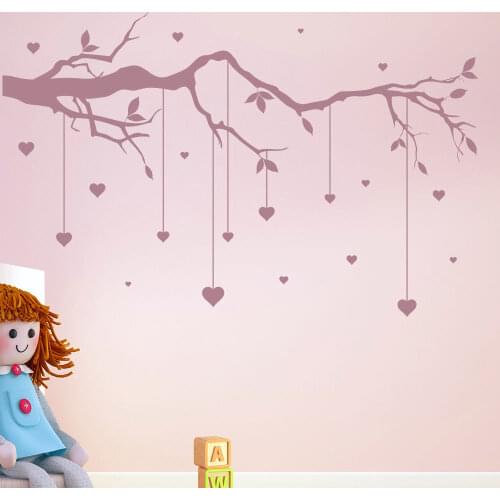 Tree Branch Cot Mobile Wall Stickers Heart Wall Decal Baby Nursery Decor New Arrivals Wallpaper High Quality Wall Tattoo SA311