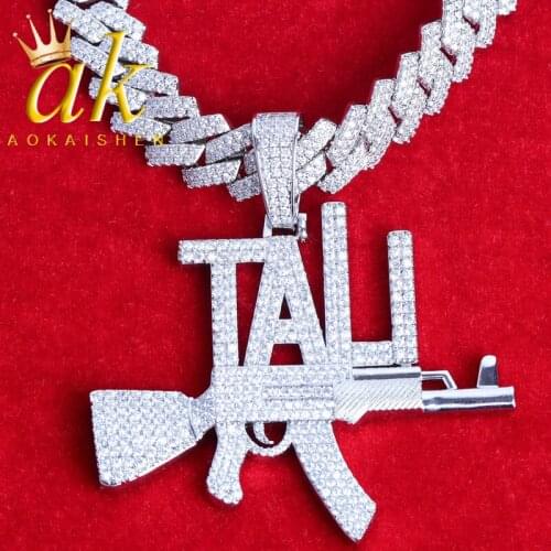 Custom Name Pendant Gun Jewelry for Men Hip Hop Rock Street Jewelry