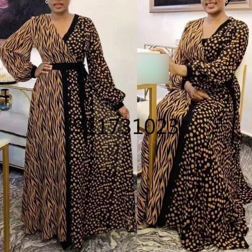 Plus Size Women African Print Dashiki Dresses Long Sleeve Party Gowns Kaftan 2021 Summer Ladies Clothing Boho Boubou Robe