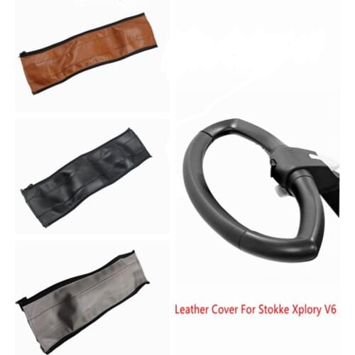 1Pcs Pu Leather Handle Cover For Stokke Xplory V6 Stroller Pram Bumper Protective Cases Armrest Covers Baby Carriage Accessories