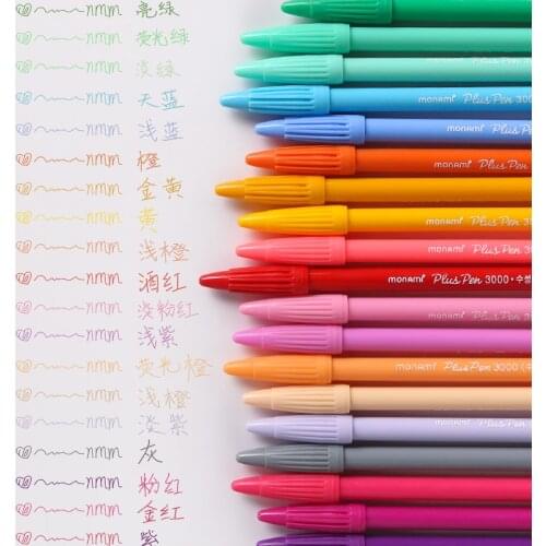 48pcs Monami Plus Pen 3000 Color Gel Pen Korean Stationery Fiber Tip Art Markers Diary DIY Supplies Gift Writing Drawing