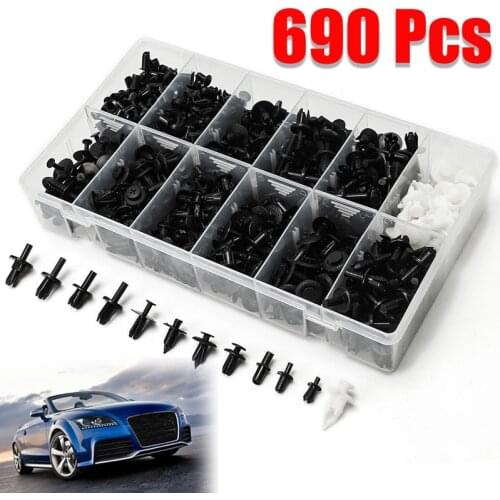 690Pcs/set Plastic Car Push Pin Rivet Trim Fasteners Clips Panel Moulding Kit