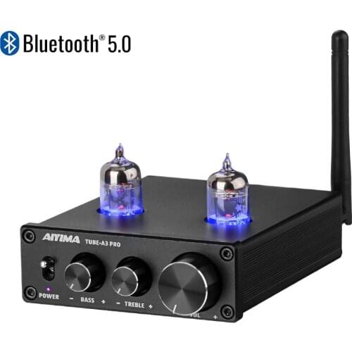 AIYIMA Bluetooth 5.0 6K4 Vacuum Tube Amplifier Preamplifier Preamp AMP With Treble Bass Tone Adjustment For Home Sound Theater