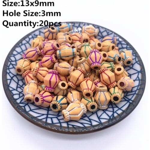 New 13x9mm 20pcs Retro Acrylic Beads Imitation Wood Beads Oval Shape For Handmade DIY Necklace Jewelry Accessories Making#02