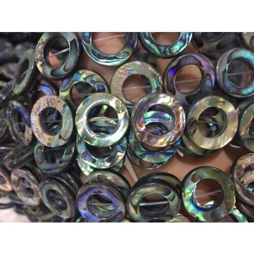 12/15/18mm Natural Abalone Seashell Beads Double Round Carved Beads For DIY Making Necklace Earrings Fashion Jewelry Findings