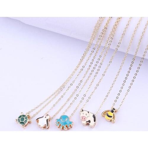 Дропшиппинг Japan and South Korea Harajuku necklace street personality gold starfish cow coral marine animal children necklace