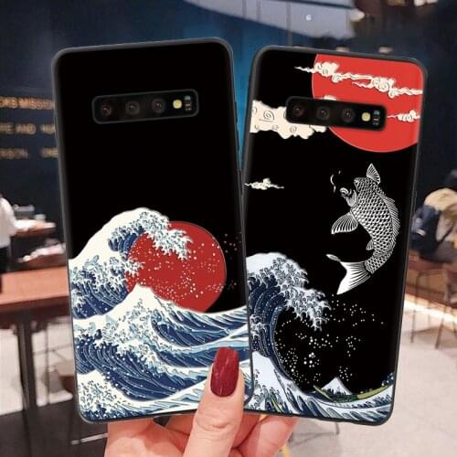 For Samsung Galaxy S8 S9 S10 S20 FE Note 20 Ultra 10 Plus Pro Lite 8 9 5 S7 Edge S10e J6 2018 J5 J7 3D Relief Flowers Wave Case