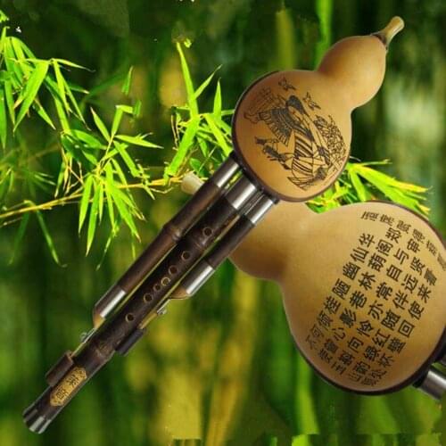 Black Bamboo ThreeTone Hulusi Flute Gourd Flauta Crashproof Calabash Flute Hulusi Folk Instrument Professional Calabash Hulusi