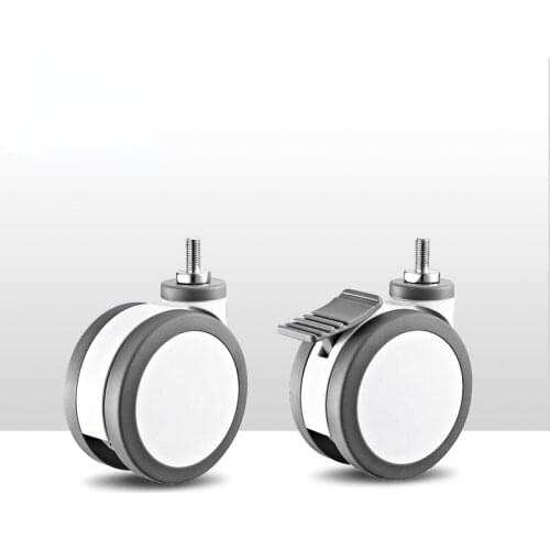 Double piece medical beauty instrument wheel 3 "4" screw rod with brake screw rod medical caster silent furniture wheel