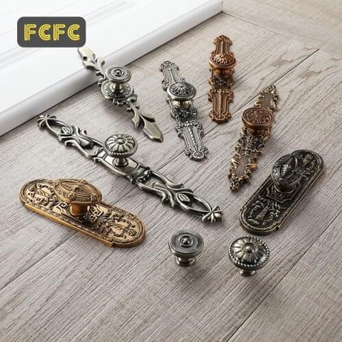 FCFC Vintage Door Handles Antique Knobs and Handles for Kitchen Cabinets Handles Closet Cupboard Handle Furniture Hardware