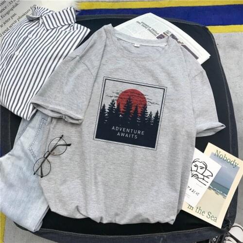 INS letter ulzzang universe belief large size S-2XL tops Harajuku short-sleeved Summer fashion new female cartoon print T-shirt