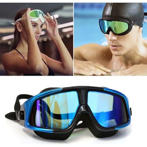 Unisex Electroplated Plastic Diving Multicolor Swimming Goggles Waterproof And Anti-Fog Adjustable Swimming Goggles Protection