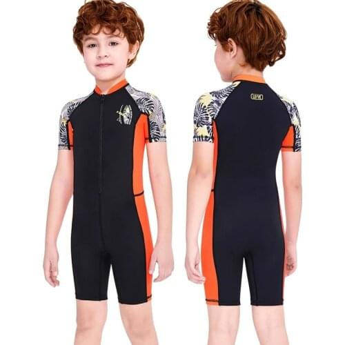 Lycra Wetsuit Childrens Surfing Rash Guards kids Snorkeling Swimsuit short sleeve Full Skin Diving Suit Anti-Jellyfish swimwear