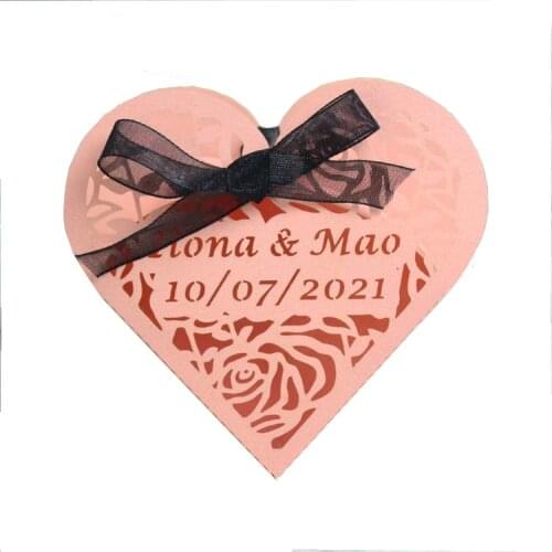 Custom wedding favours event decor gift box heart shaped wedding favour box