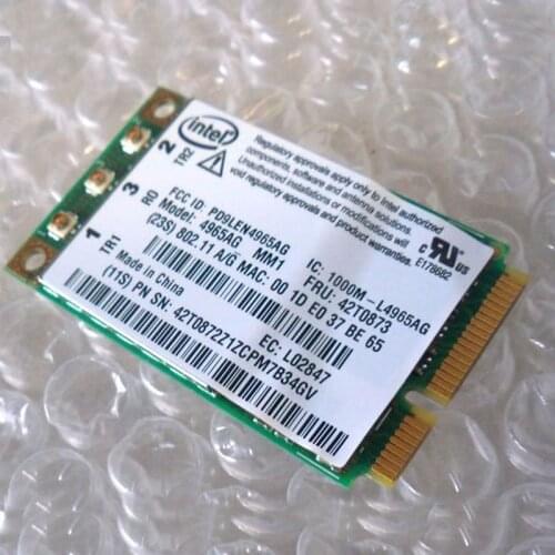 Int Link4965AG WiFi Card For Lenovo ThinkPad T61 R61 X61 X300 Series, FRU 42T0873