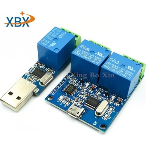 LCUS-1 LCUS-2 USB 5V 1/2 Channel Relay Module CH340 USB Intelligent Control Switch Serial Relay Module