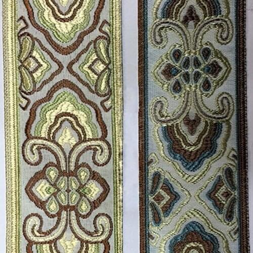 Gold and Blue Embroidery Tape for Bed Cover Rim Pillow Rim quilt for Cover Edge for Curtain Edge Curtain Flame Home textile Art