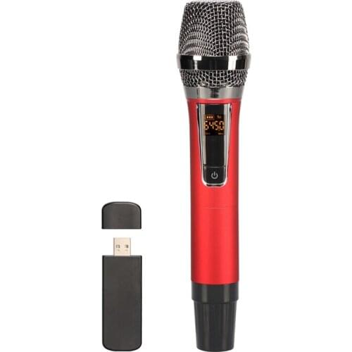 Top Deals Wireless USB Microphone Professional Portable Handheld Dynamic Microphone for Karaoke Nights and House Parties