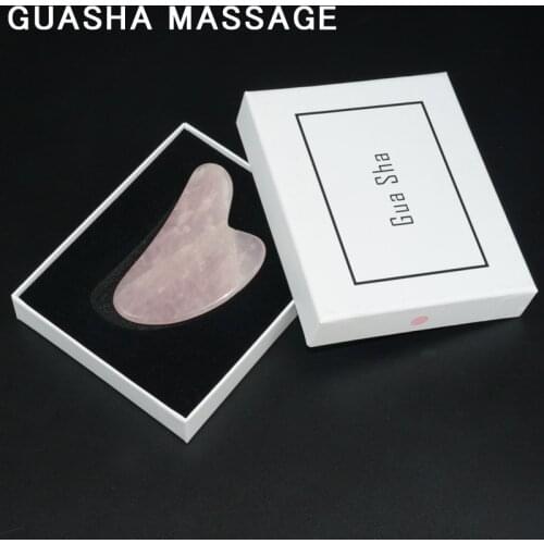 Guasha Massage For Face Rose Quartz Premium Body Natural Stone Neck Tools Beauty Care Set Box Facial Spoon Board Jade Gua Sha